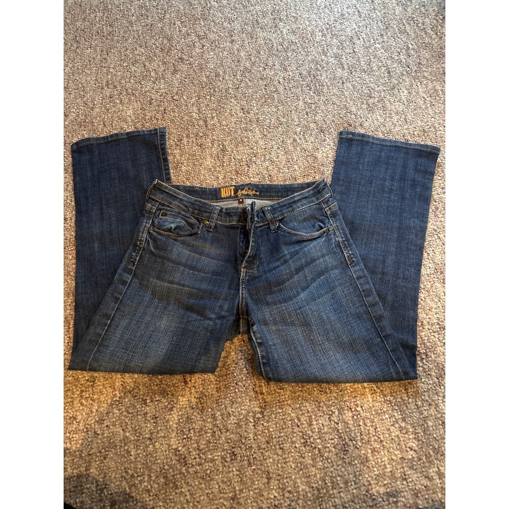 KUT jeans size 4 extremely good shape no issues dark wash slightly flared